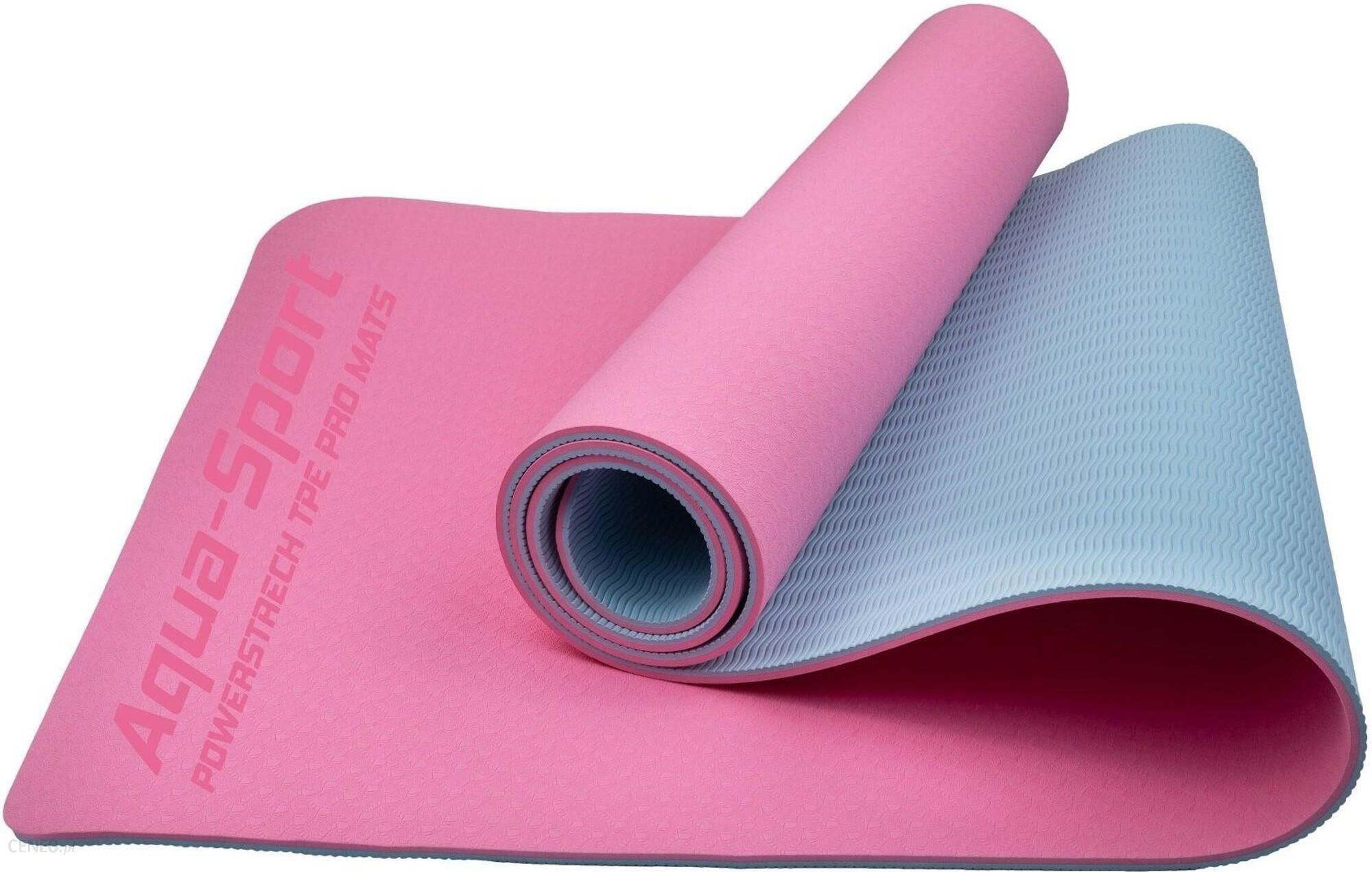 Aqua Sport Mata Tpe Do Ćwiczeń Joga Fitness Pilates Trening Niebieski Różowy
