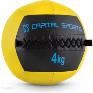 Capital Sports Wallba 4 Piłka Wall Ball 4Kg Sztuczna Skóra Żółta