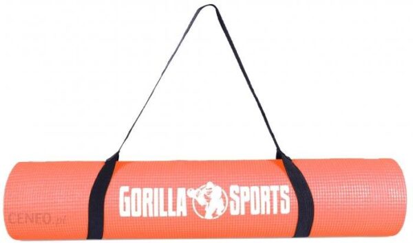 Mata do jogi i fitnessu - PVC Gorilla Sports koralowa czerwień - 180cm