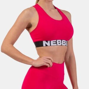 Nebbia Medium Impact Cross Back Sports Bra Pink