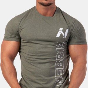 Nebbia Men‘S T Shirt Vertical Logo Khaki