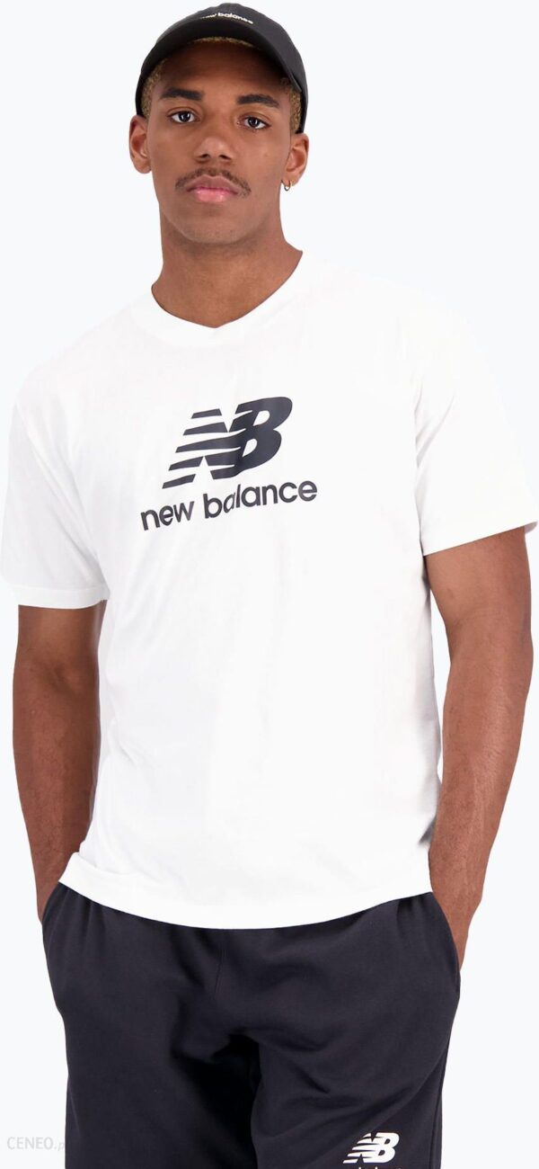 New Balance Koszulka Treningowa Męska Essentials Stacked Logo Co Biała Mt31541Wt