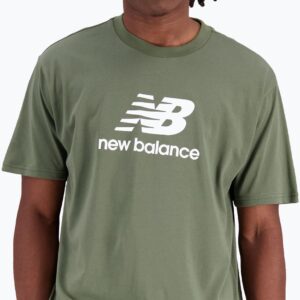 New Balance Koszulka Treningowa Męska Essentials Stacked Logo Co Zielona Mt31541Don
