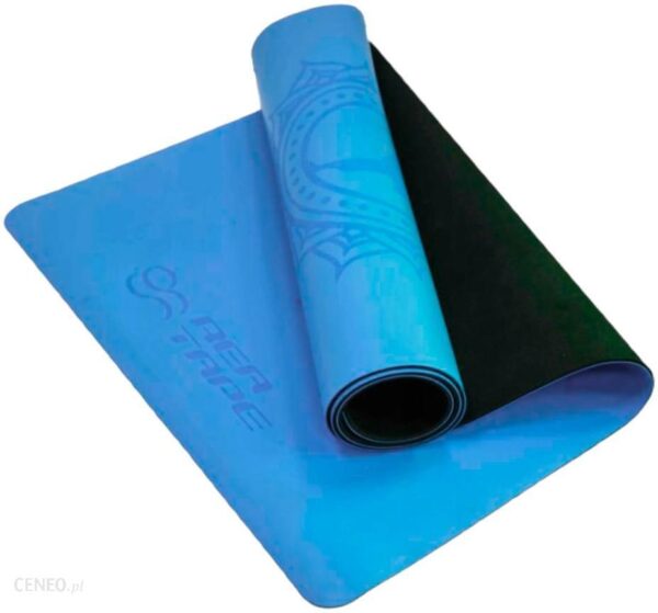 Rea Tape Mata Do Jogi Yoga Mat Naturalny Kauczuk Z Powłoką Antypoślizgową Czarny Niebieski